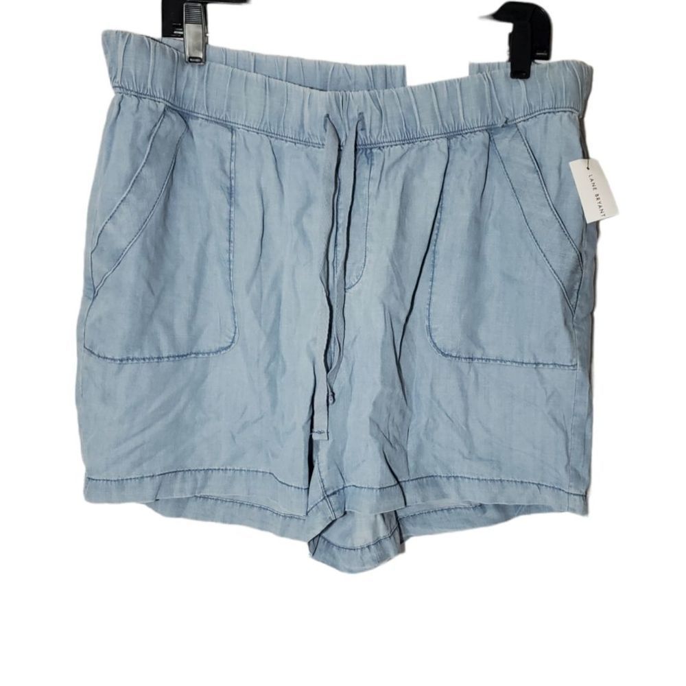 NwT Lane Byrant Drawstring Tencil High Rise Light Denim color Shorts Size 14/16